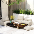 Outdoor Modular Sofa, With Aluminum Structure, Support Cushion And Back Cushion Cover Removable, Fade Resistant, Waterproof Sofa Cover Included,Light Brown The Ratebased On A Single Piece 5Unit Light Brown Aluminium 5 Seat