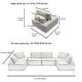 6 Piece Oversized Modular Sofa, Customizable Layout For Living Room, Entertainment Rooms, And Open Spaces, Moveable Cushions And Sleek Design Beige Color Beige Chenille 6 Seat