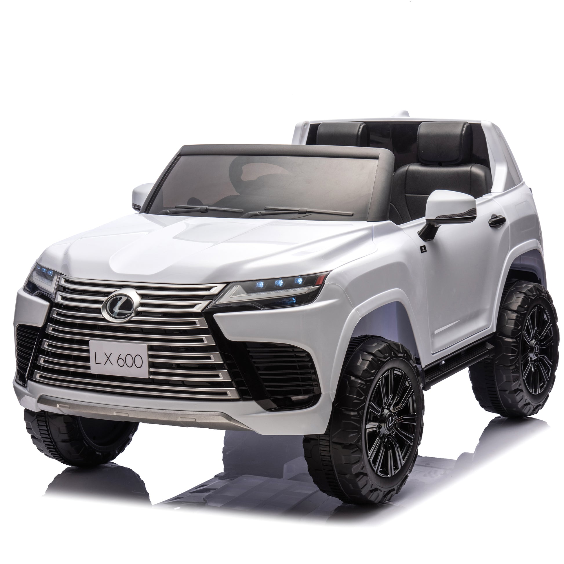 Licensed Lexus Lx600 24V Two Seater Kids Ride On Car W Parents Control,Seat Width 20 Inches,2Wd,Four Wheel Suspension,Bluetooth,Mp3,Music,Adjustable Volume,Power Display,Speeds 1.86 3.11Mph For Kids. White Polypropylene