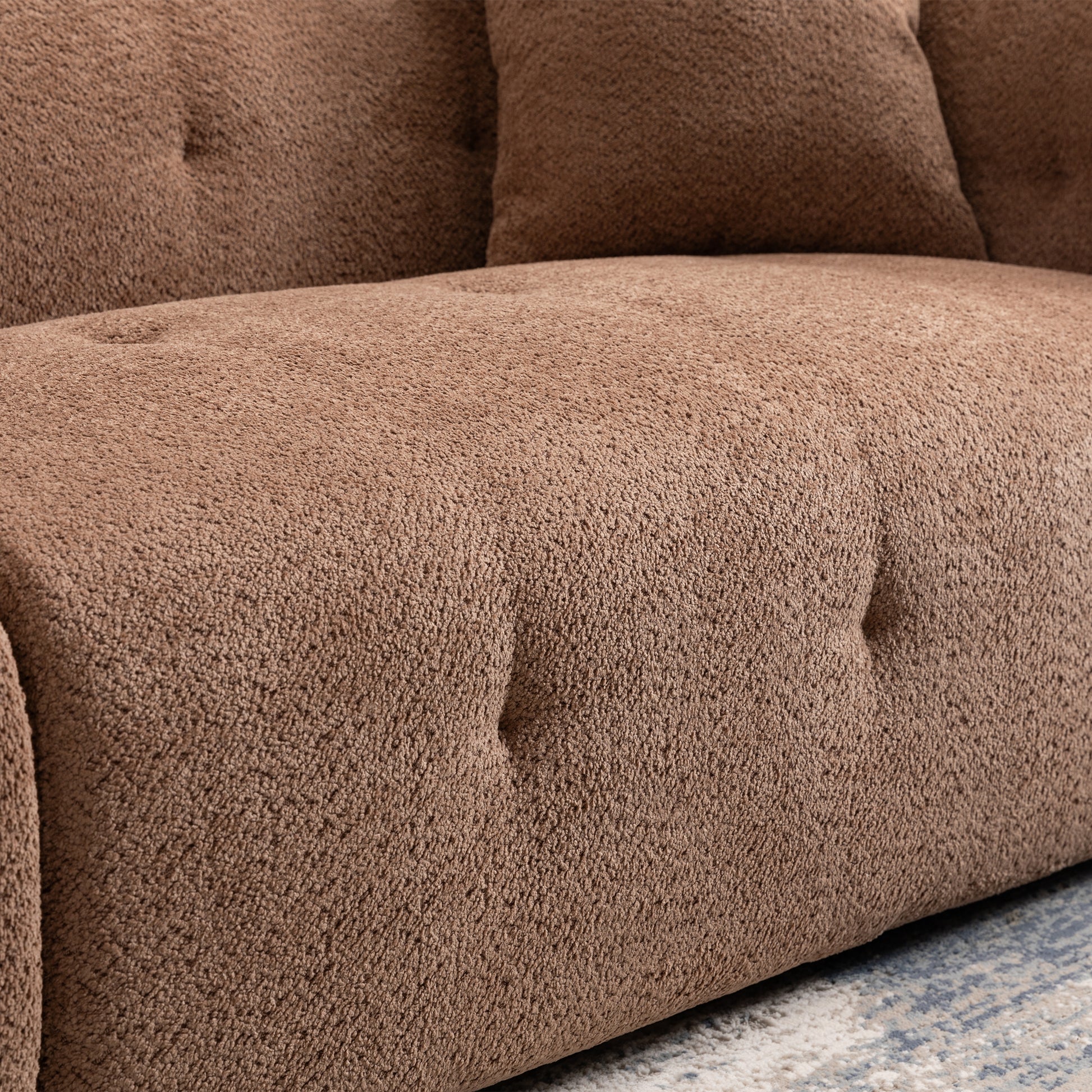 2297 Brown Sofa Brown Fabric 3 Seat