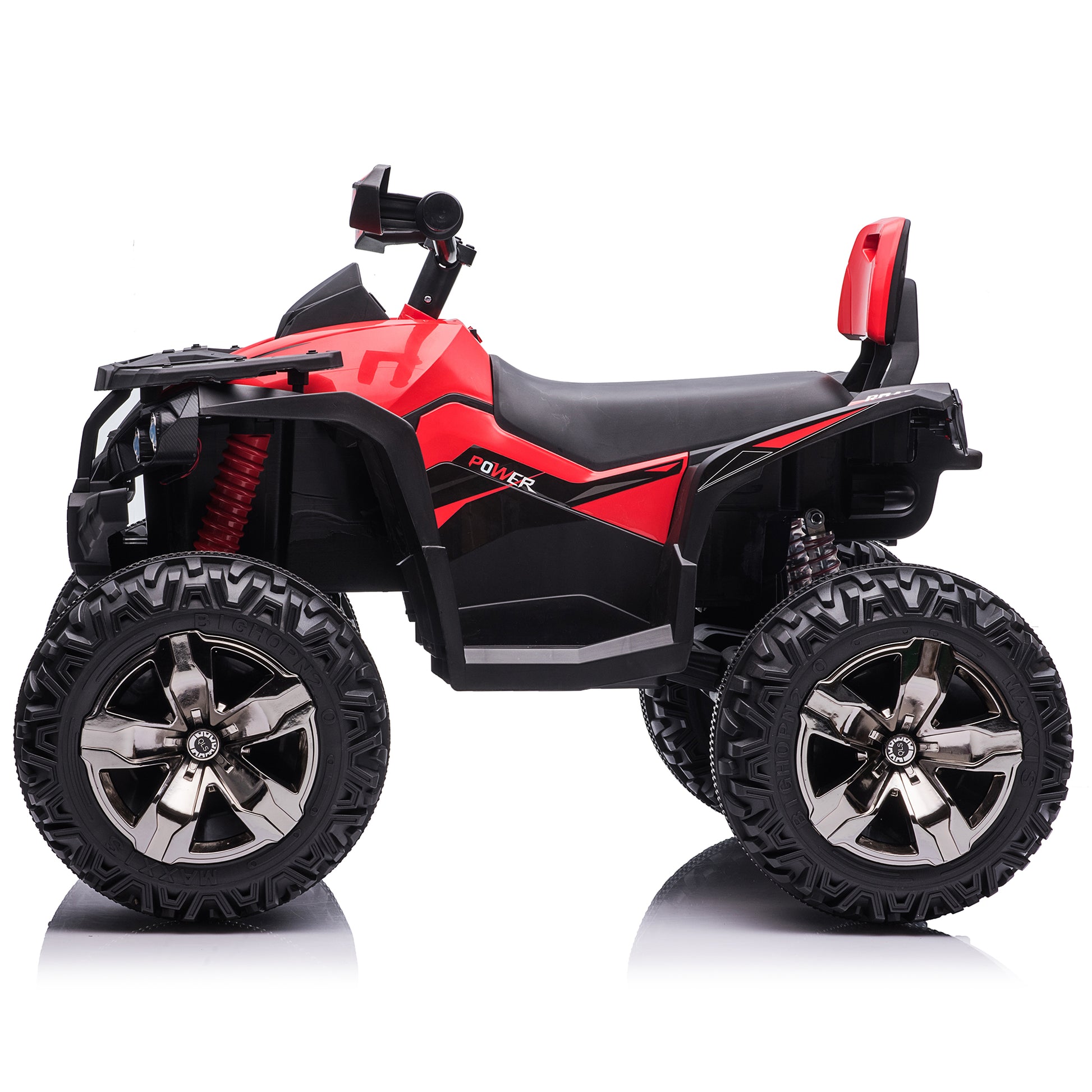 24V 2 Seater Ride On Car For Kids, 4X4 Off Road Atv Toy W Remote Control, 4X200W Powerful Motors, 20" Large Seat, 5 Mph Max Speed, Bluetooth, Mp3, Lights, Electric Car For Big Kids Red Abs