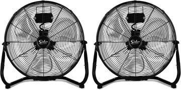 12 Inch 3 Speed High Velocity Heavy Duty Metal Industrial Floor Fans, Black, 2 Pack Black Metal