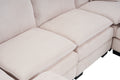 Modern U Shaped 6 Seat Sectional Sofa Couch With One Ottoman And Three Toss Pillows ,Modular Sofa For Living Room,Corduroy Sofa White Corduroy 7 Seat