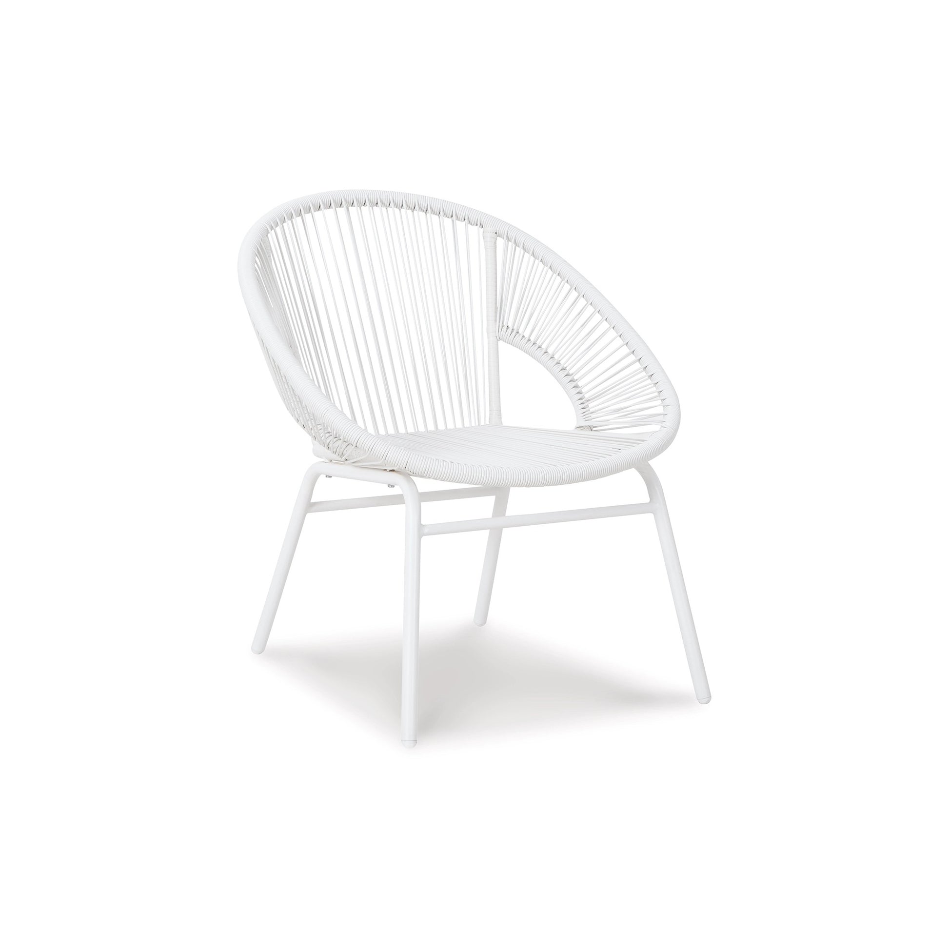 Hely 3 Piece Outdoor Table And Chairs Set, White All Weather Resin Wicker White Aluminum