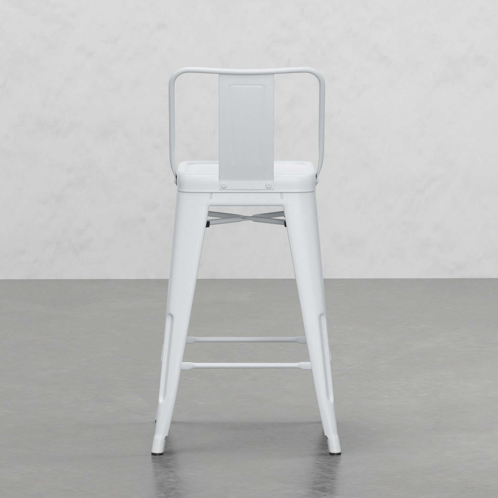 Keeley 24 Inch Metal Counter Height Stool Set Of 2 White Metal