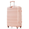 Luggage Sets Model Abs Hardshell 3Pcs Clearance Luggage Hardside Lightweight Durable Suitcase Sets Spinner Wheels Suitcase With Tsa Lock 20''24''28'' Pink Pink Abs