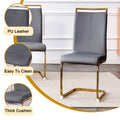 Table And Chair Set, Rock Plate Table Top, Gold Metal Table Legs, Stable And Beautiful, Suitable For Most Home Styles. Modern Simple Dining Table, Comfortable Seating. Grey Gold Seats 4 Sintered Stone