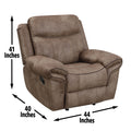Nashville Glider Recliner Light Brown Light Brown Faux Leather