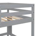 Twin Size Loft Bed With Desk And Shelves, Safety Guardrail And Ladder,Grey Twin Grey Pine