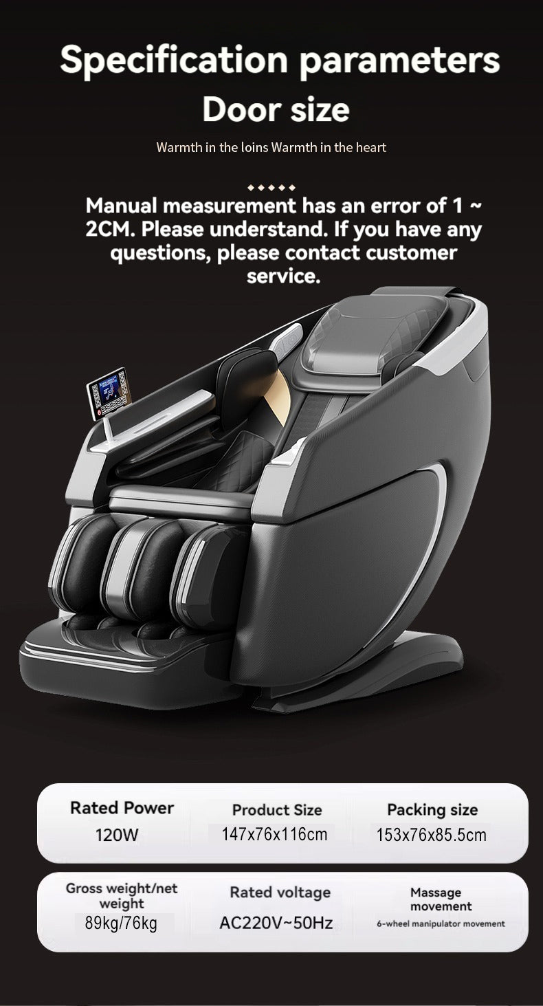 4D Massage Chair, Full Body Recliner Zero Gravity With Sl Track,Wireless Charging,Automatic Body Scan,Human Touch,Heating,Bluetooth,Foot Rollers,Airbags & Extendable Footrest Black Pu Leather