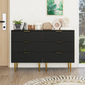 3 Drawer Cabinet, Accent Storage Cabinet, Suitable For Bedroom, Living Room, Study Black Particle Board