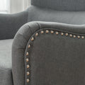 Hi Back Studded Chair,Arm Chair,Living Room, Study And Bedroom Grey Fabric