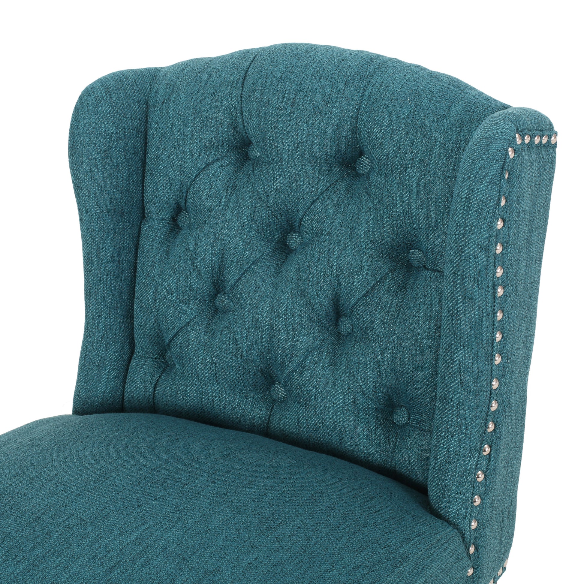 Vienna Contemporary Fabric Tufted Wingback 31 Inch teal-fabric