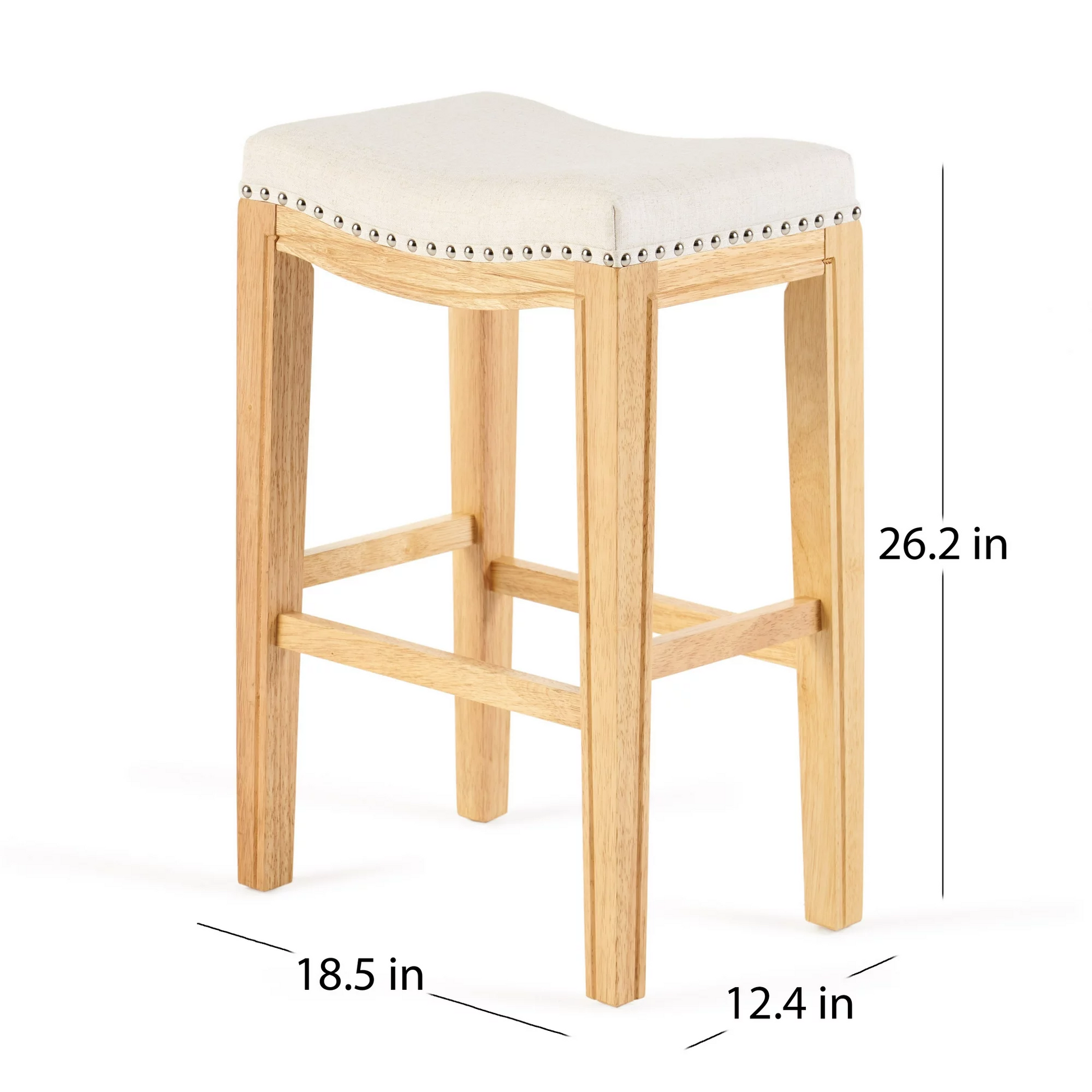 Tiffin Studded Counterstool Set Of 2 Beige Particle Board