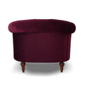 La Rosa Victorian Tufted Upholstered Accent Chair, Burdy Velvet Burgundy Foam Velvet