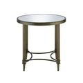 Aditya End Table, Mirrored & Antique Brass Finish Lv02736 Antique Brass Metal