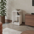 Vega Side Table In Melamine With Open Storage, White White Primary Living Space Modern Particle Board Melamine