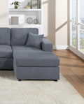 Stunning Modern Dark Gray 2Pc Sectional Set Corduroy Couch Laf And Raf Chaise Armless Loveseat Living Room Furniture Dark Gray Primary Living Space Cushion Back Contemporary,Modern U Shaped Rubberwood Corduroy 6 Seat