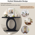 Mirod Stylish Modern Console Table With Egg Shaped Base,Enhanced Stability And Durability,Sleek Design For Home Decor,Perfect For Living Room Or Bedroom Black Mdf Acacia