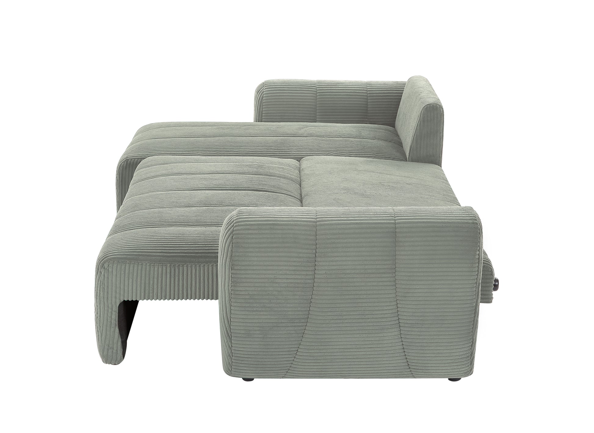 Convertible Sectional Sofa Couch, Modern Fabric 3 Seater L Shaped Couch For Living Room, Apartment, Office, Small Space Grey Corduroy 5 Seat