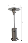 46,000 Btu Standing Patio Heater Steel Gray Aluminium