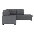 Modern Living Room 3 Piece Sectional Reversible Sofa Chaise Storage Ottoman Tufted Detail Dark Gray Microfiber Upholstered Drop Down Cup Holder Solid Wood Frame Furniture Dark Gray Microfiber Wood Primary Living Space Modern L Shaped Solid Wood 4 Seat