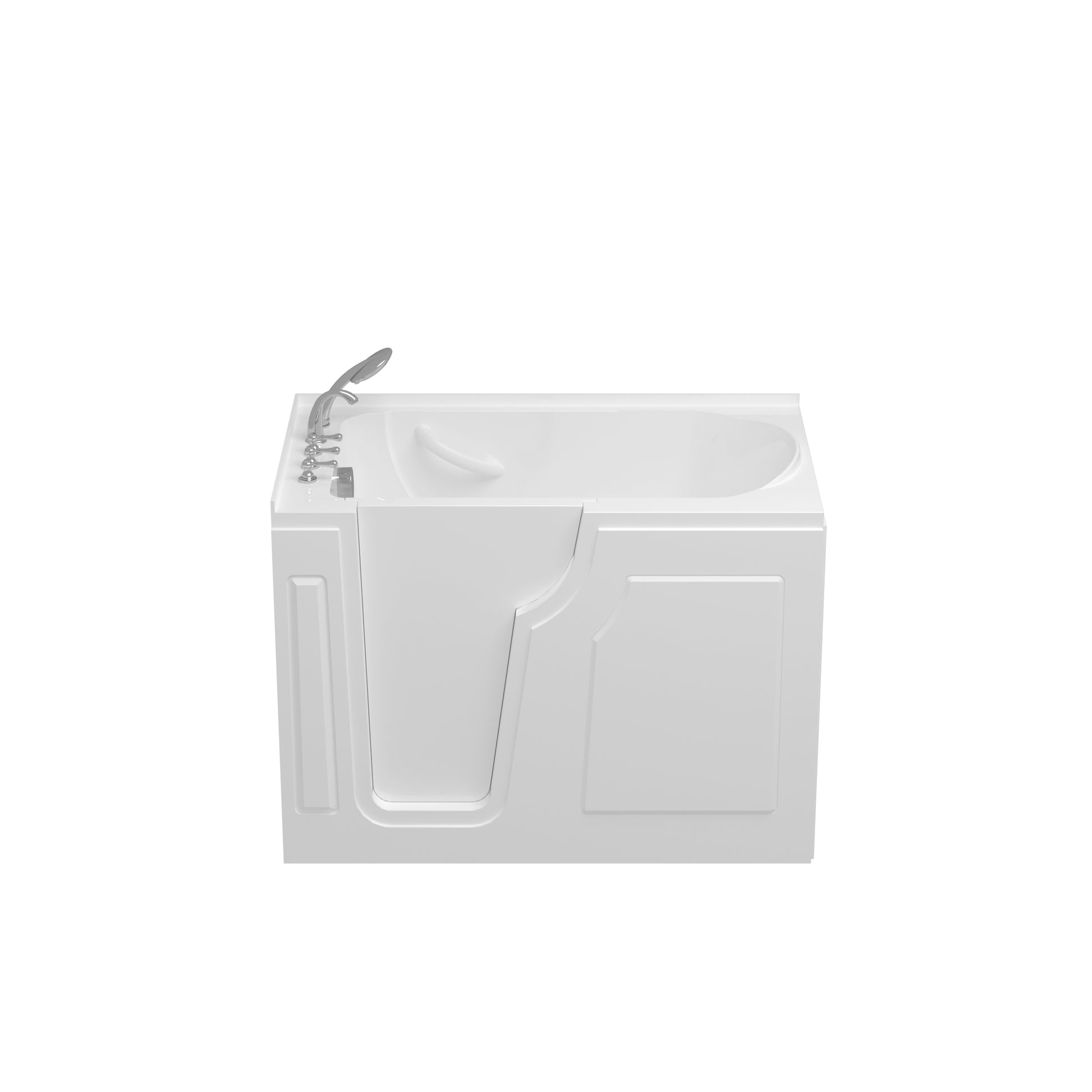 56" Walk In Bathtub With Left Side Door Opening And Quick Fill And Drain System, Rectangular Soaking Bathtub In White White Rectangle Bathroom Walk In Tubs Polished Less Than 59 In Art Deco,Contemporary Soaking Center Front Acrylic Acrylic