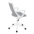 Office Chair, Adjustable Height, Swivel, Ergonomic, Armrests, Computer Desk, Work, Grey Mesh, White Metal, Contemporary, Modern White Foam Polyester