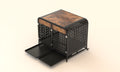 Heavy Duty Dog Crate Furniture Wooden Table Pet Dog Cage Kennel House Indoor Side End Table Decor With Removable Trays And Lockable Wheels For Medium And Large Dogs 42