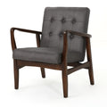 Club Chair, Mid Century Modern Microfiber Club Chair With Wood Frame Slate Microfiber