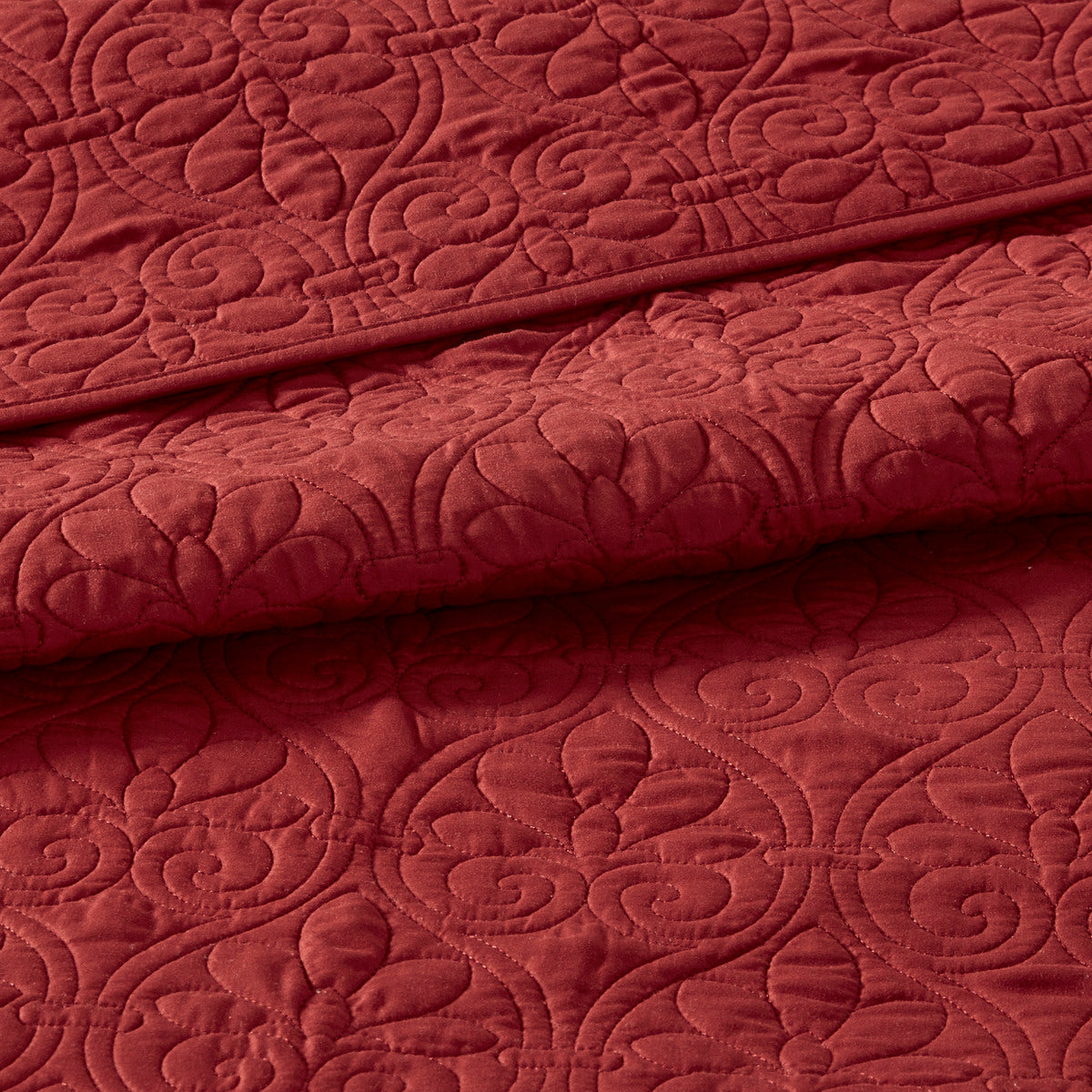 Reversible Bedspread Set Red King Red Cotton