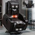 Infinite Position Up To 350 Lbs Power Lift Recliner Chair For Elderly, Heavy Duty Motion Mechanism With 8 Point Vibration Massage And Lumbar Heating, Usb Charging Port, Cup Holders, Brown White Metal Primary Living Space Heavy Duty Pine Brown Faux