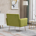 Coolmore Velvet Armchair Single Sofa Modern Tufted Upholstered Side Reading Chairs With Arm And Gold Metal Leg For Living Room Bedroom Olive Green Olive Green Foam Velvet