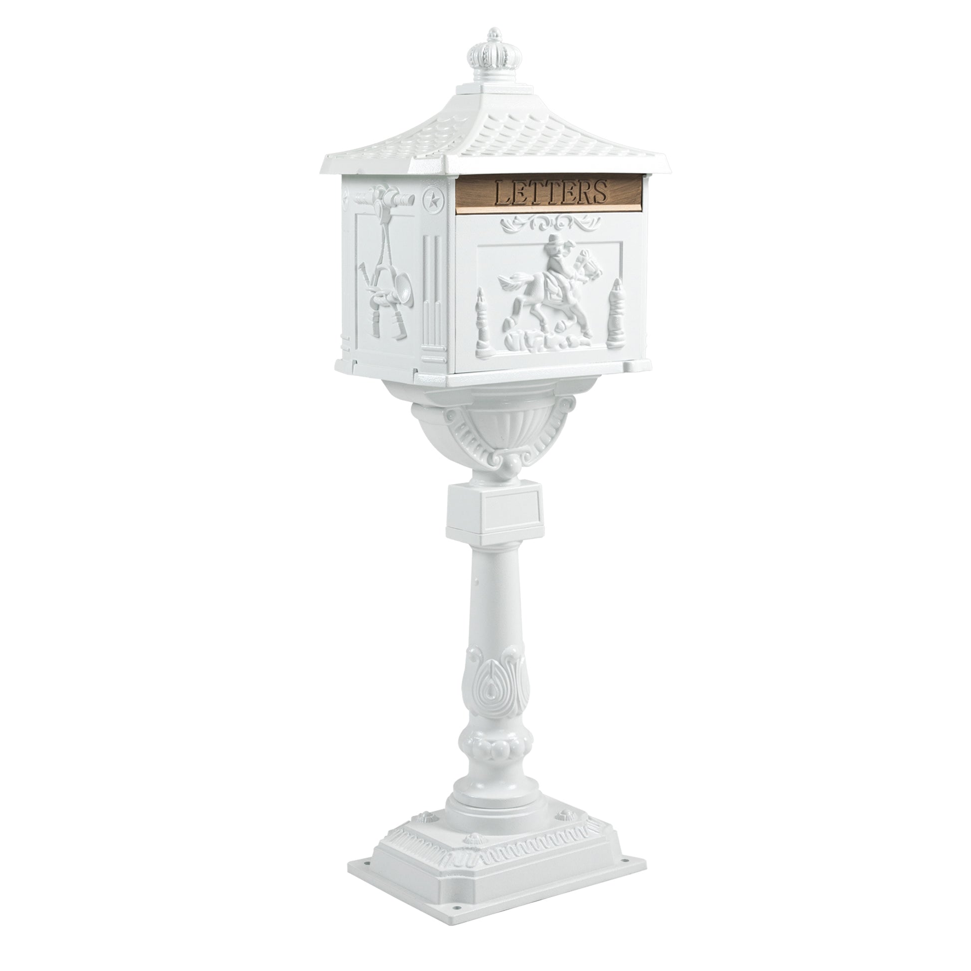 Mailbox Cast Aluminum White Mail Box Postal Box Security Heavy Duty White Aluminium
