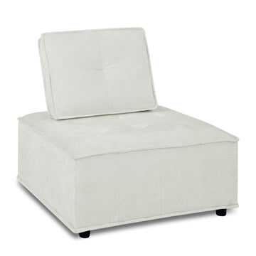 Upholstered Seating Armless Accent Chair, Leisure Sofa Lounge Chair For Living Room Corner Bedroom Office,Chenille Ivory Primary Living Space Eucalyptus Foam