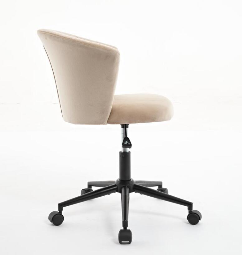 Home Office Chair, Velvet Fabric Swivel Flower Shape Computer Desk Chair For Home Office Or Bedroom Camel Foam Polyester Blend