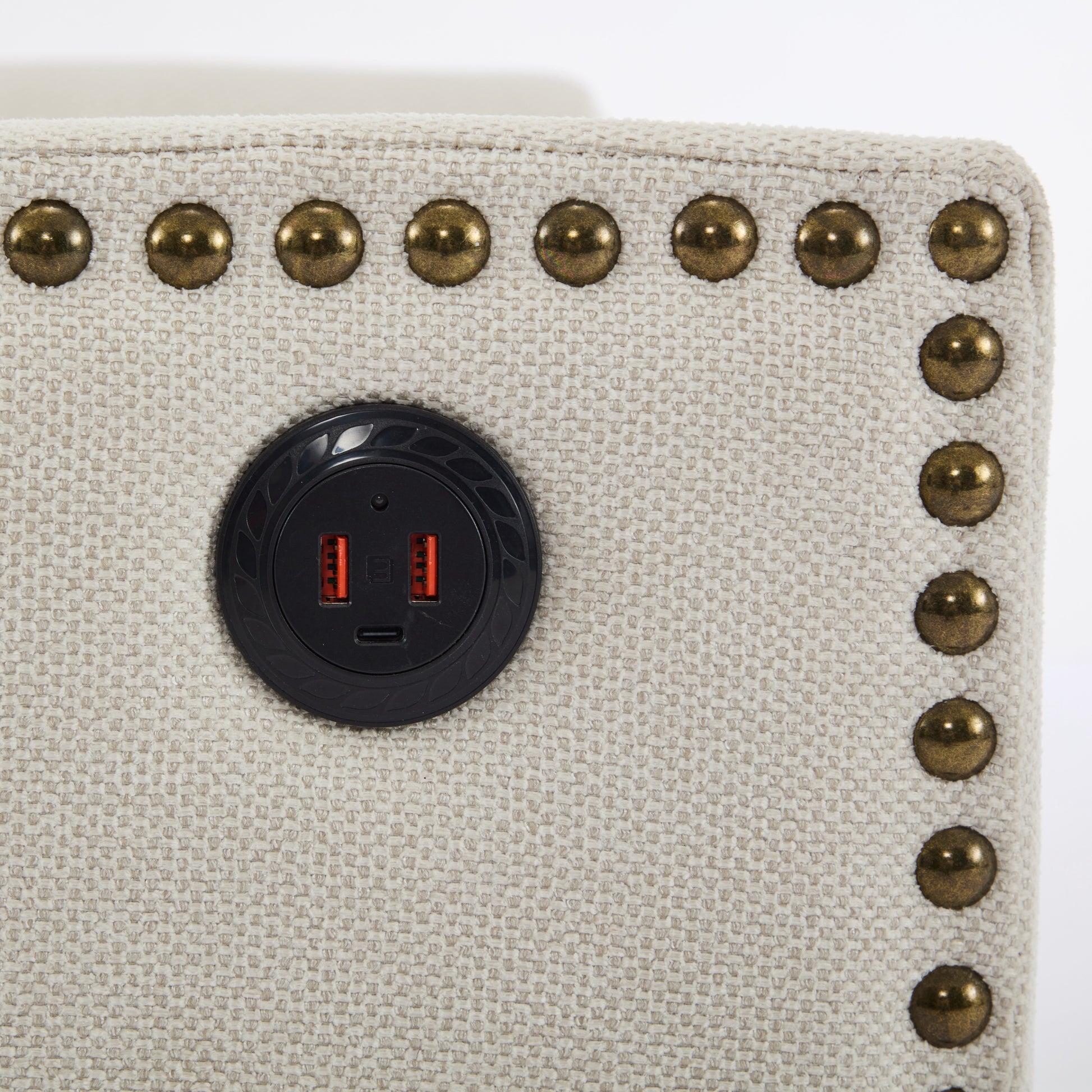 Cream White Fabric Swivel Rotating Accent Chair With Usb And Magazine Book For Living Room And Hotel Bed Room Cream White White Primary Living Space American Design,Classic,Modern Pine Foam Wood Fabric