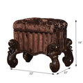 Brown And Cherry Oak Vanity Stool With Trim Brown Vanity Stools Bedroom Rectangular Brown Armless Wood Fabric