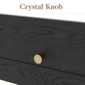 6 Drawer Dresser, Modern Closet Dressers Chest Of Drawers With Crystal Knobs & Decorative Painted Strip Black Black Wood