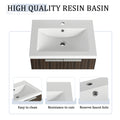 24 Inch Bathroom Cabinet With Resin Sink,Soft Close Doors,Float Mounting Design, For Small Bathroom Silver Brown Stripe Bathroom Modern Plywood Plywood