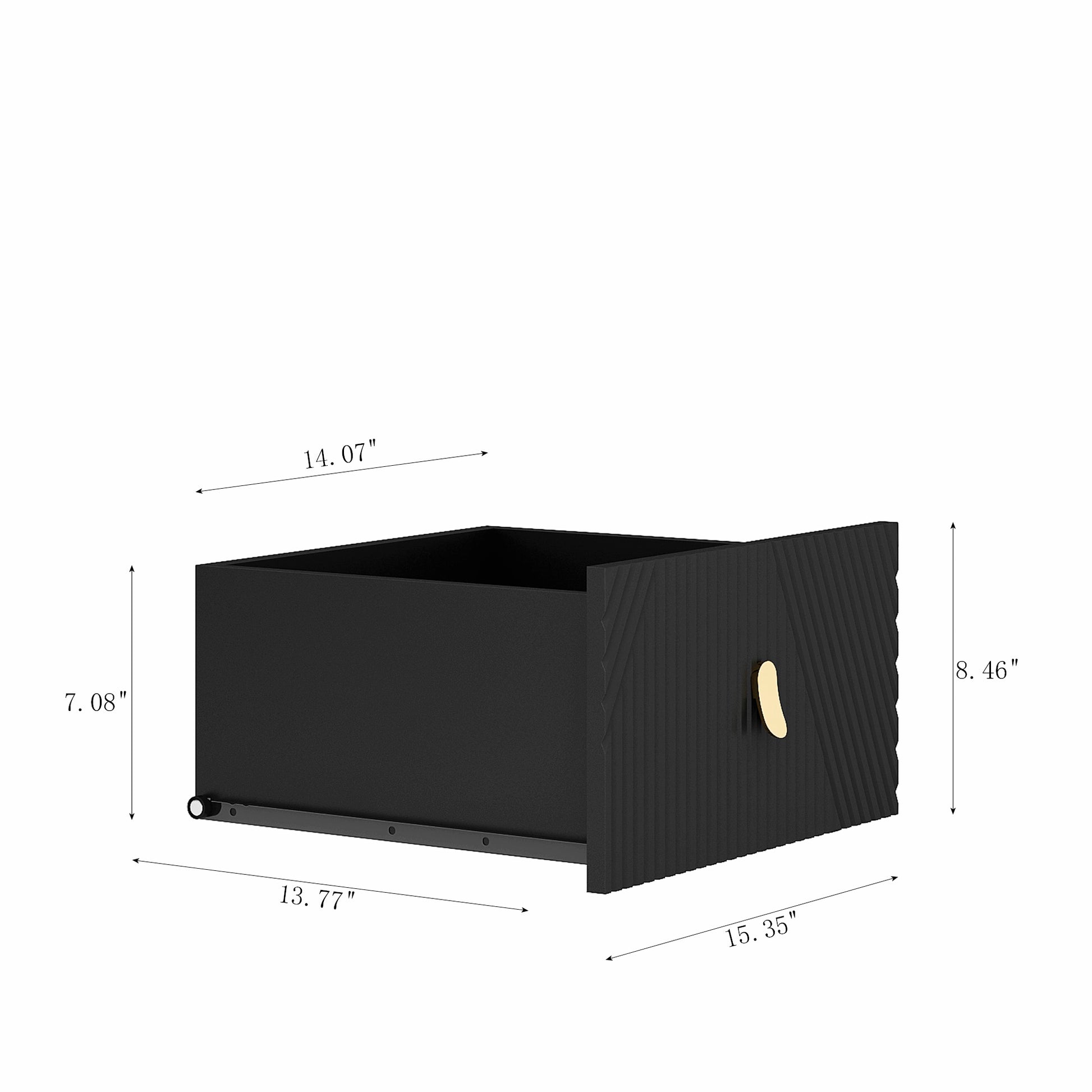 Buffets & Sideboards, Fluted Sideboard Cabinet, 2 Door 3 Drawer Design, With Led Lights,Acceent Black Sideboard Elegant Cabinet Ideal For Dining Room And Kitchen Storage,Black Black Mdf