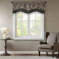 Jacquard Window Rod Pocket Valance With Beads Black 50X18