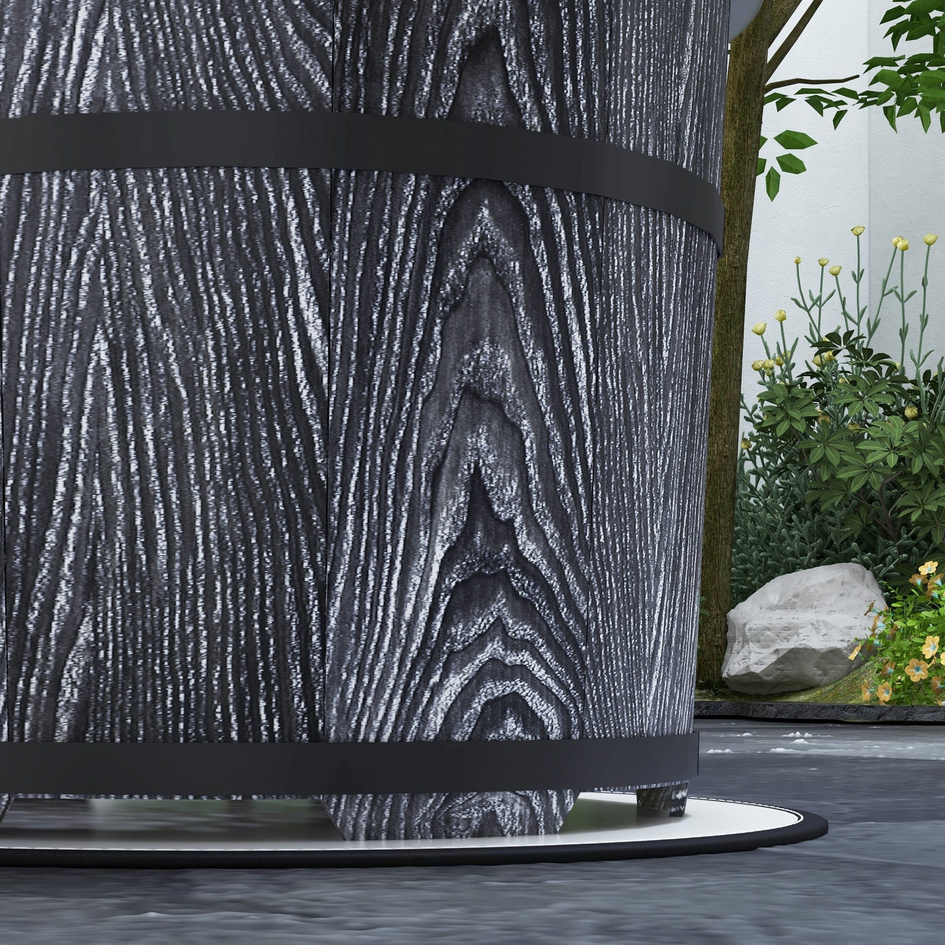 Outsunny Smokeless Fire Pit With Fireproof Mat, 20" Barrel Style Portable Wood Burning Firepit, Magnesium Oxide Low Smoke Camping Bonfire Stove For Backyard, Patio, Picnic, Black Black Magnesium Oxide