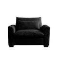 Black Corduroy Deep Seat Single Sofa Accent Chair,Deep Seat Couch With Waist Pillow For Living Room Apartment Office Black Corduroy 1 Seat