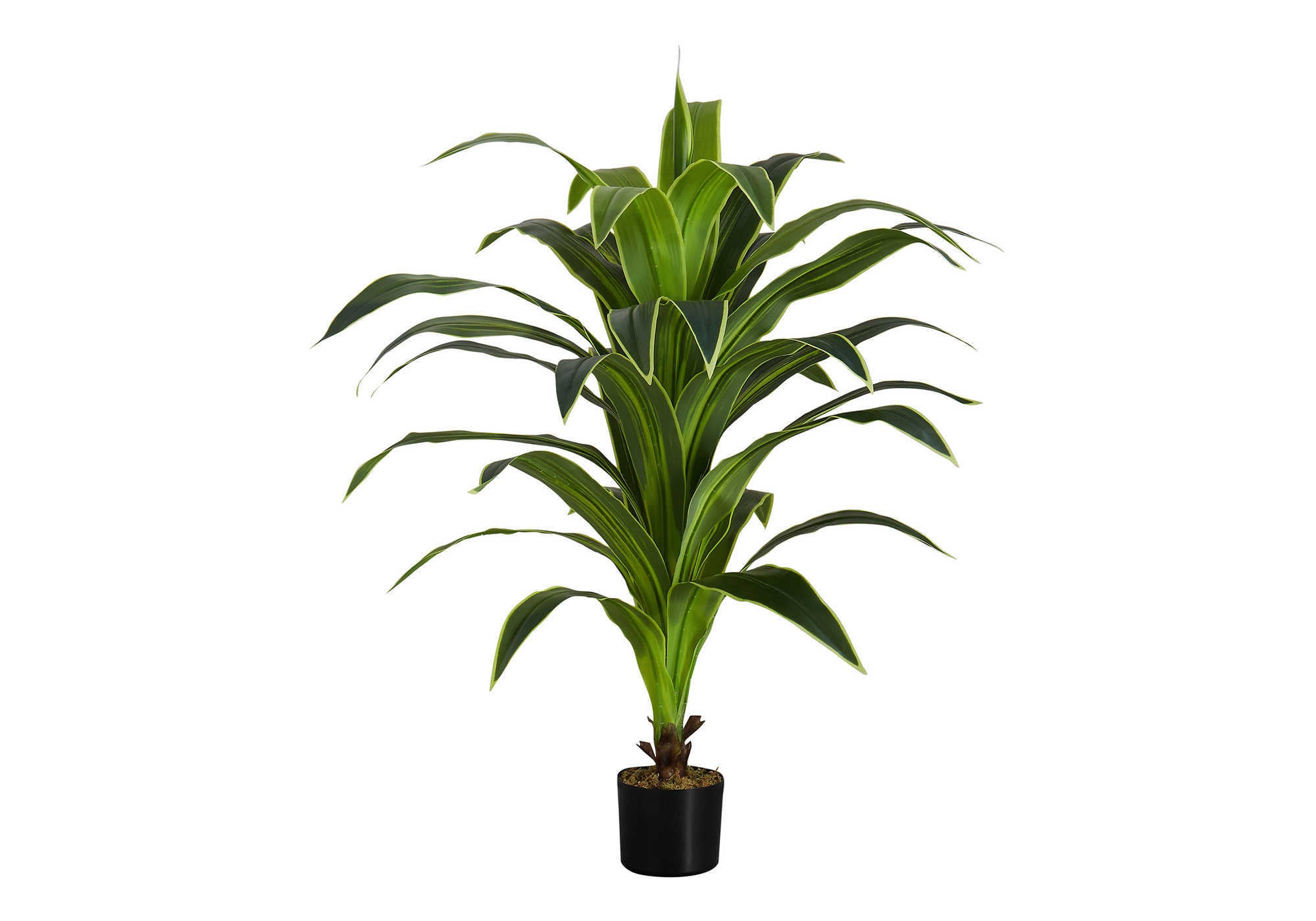 Artificial Plant, 47" Tall, Dracaena Tree, Indoor, Faux, Fake, Floor, Greenery, Potted, Real Touch, Decorative, Green Leaves, Black Pot Green Plastic