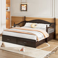 Wooden Twin Size Daybed With Twin Size Trundle, Extendable Daybed With Two Storage Drawers, Espresso Expected Arrival Time:9.12 Twin Espresso Wood