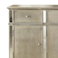 Rectangular Wood And Mirror Server With 3 Drawers And 4 Compartments, Gold Gold Wood