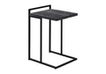 Accent Table, C Shaped, End, Side, Snack, Living Room, Bedroom, Black Laminate, Black Metal, Contemporary, Modern Black Particle Board