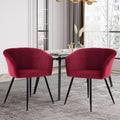 Ts Stripe Dinding Chair Wine Red Velvet