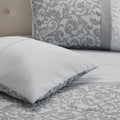 Embroidered 8 Piece Comforter Set Grey King King Grey Polyester